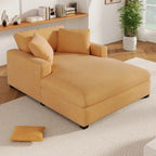 53.5" Chaise Lounge Chair With Solid Wood Legs And Comfort Pillows