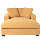 53.5" Chaise Lounge Chair With Solid Wood Legs And Comfort Pillows - Beige