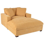 53.5" Chaise Lounge Chair With Solid Wood Legs And Comfort Pillows