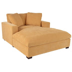 53.5" Chaise Lounge Chair With Solid Wood Legs And Comfort Pillows