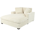 53.5" Chaise Lounge Chair With Solid Wood Legs And Comfort Pillows