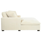 53.5" Chaise Lounge Chair With Solid Wood Legs And Comfort Pillows