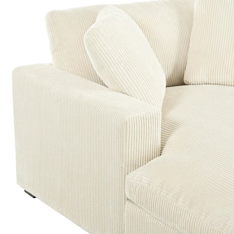 53.5" Chaise Lounge Chair With Solid Wood Legs And Comfort Pillows