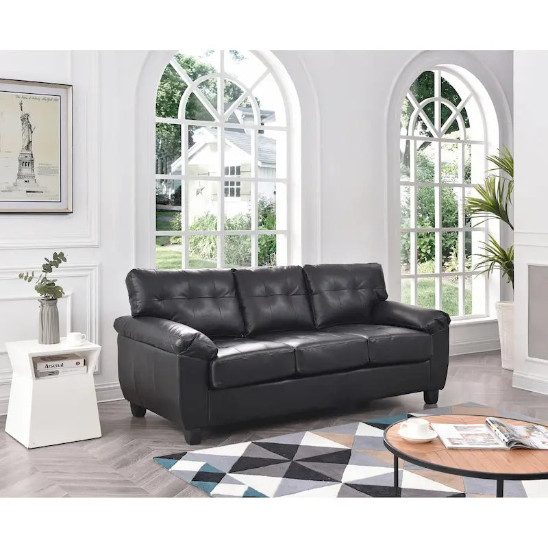 Gallant 78 In. W Flared Arm Faux Leather Straight Sofa - 33"l x 78"w x 35"h
