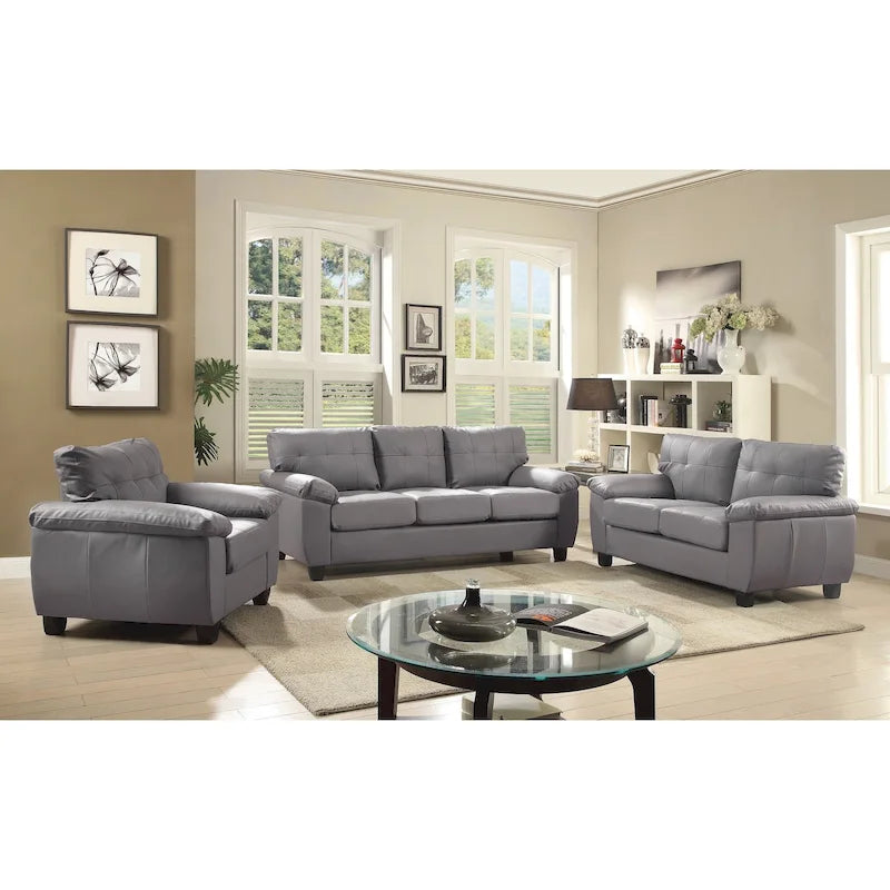 Gallant 78 In. W Flared Arm Faux Leather Straight Sofa - 33"l x 78"w x 35"h