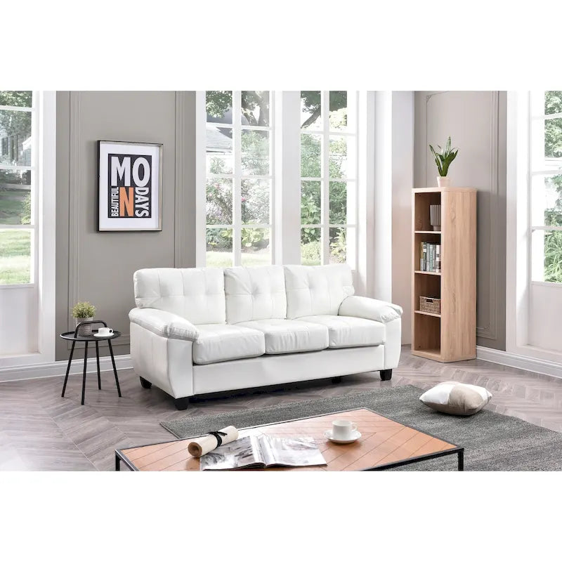 Gallant 78 In. W Flared Arm Faux Leather Straight Sofa - 33"l x 78"w x 35"h