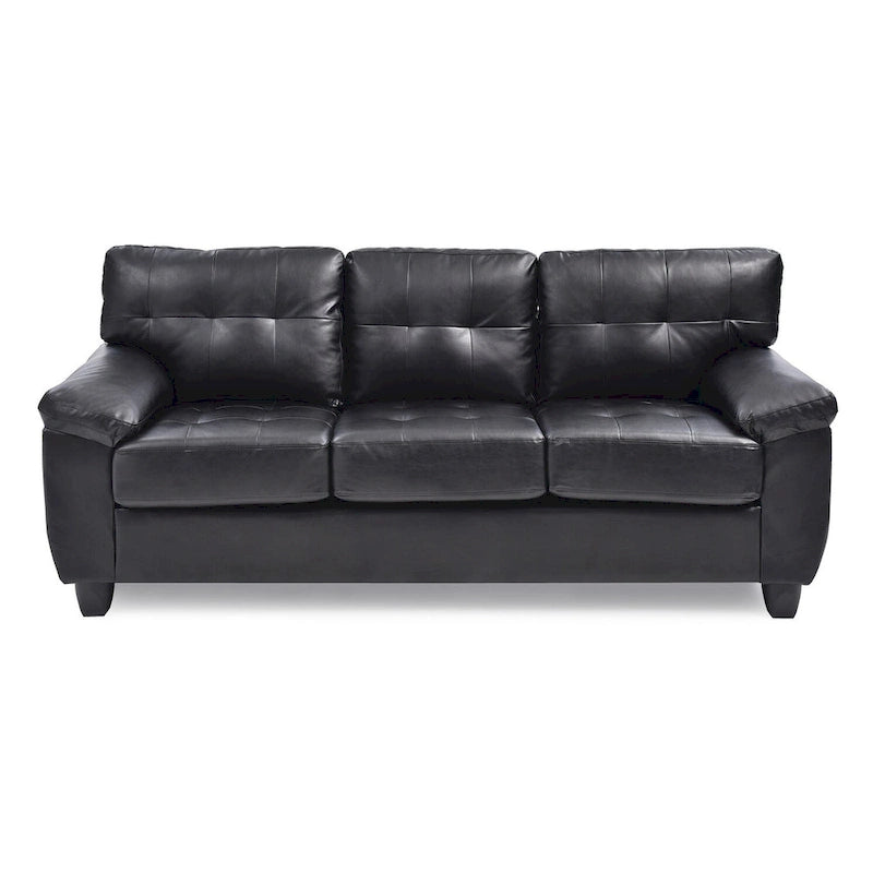 Gallant 78 In. W Flared Arm Faux Leather Straight Sofa - 33"l x 78"w x 35"h - Black
