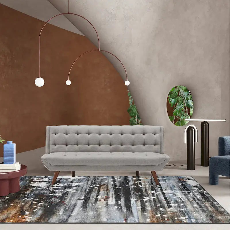 Modern Armless Fabric Grey Sofa Bed Adjustable Folding Sofa - 32.09*71.06*22.05 inches - Grey / 32.09*71.06*22.05 Inches