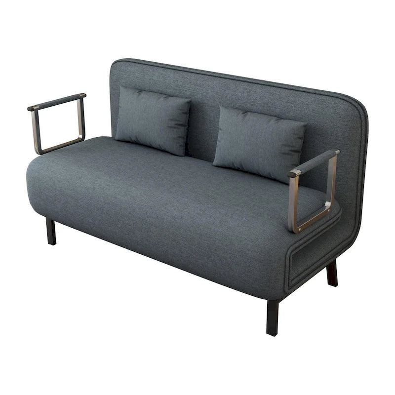 Convertible Tri - Fold Sofa Bed With Adjustable Backrest & Pillow