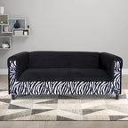 Coast To Coast Sofas Mid Century Modern 3 Seater Sofa Velvet Solid Wood Frame Upholstered