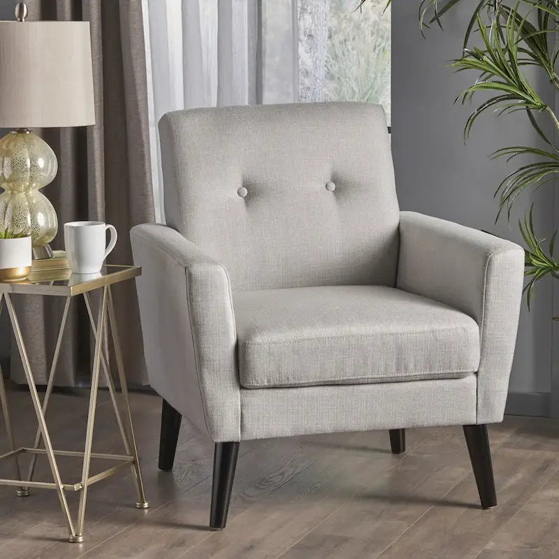 Sienna Mid - Century Fabric Club Chair By Christopher Knight Home - Beige