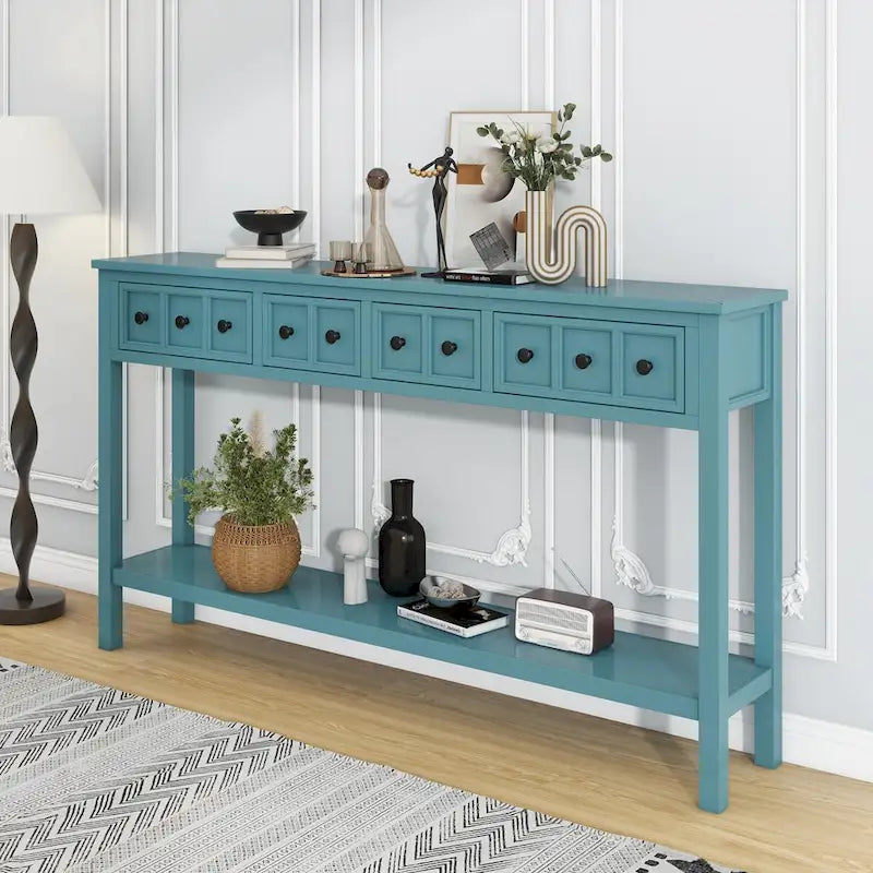 60" Long Sofa Table - Blue